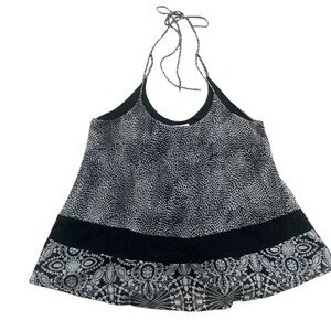 Black and White Halter Tie Tank Top